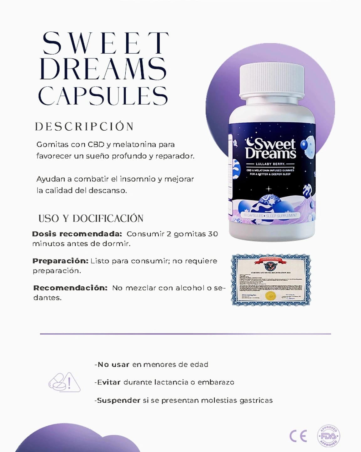 Sweet Dreams CBD + Melatonina 60 unidades