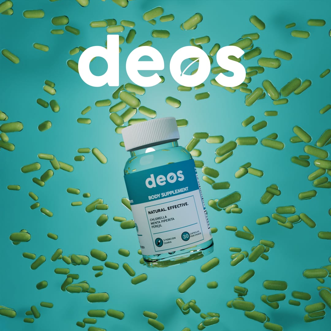 3 Frascos DEOS desodorante natural 30 cápsulas