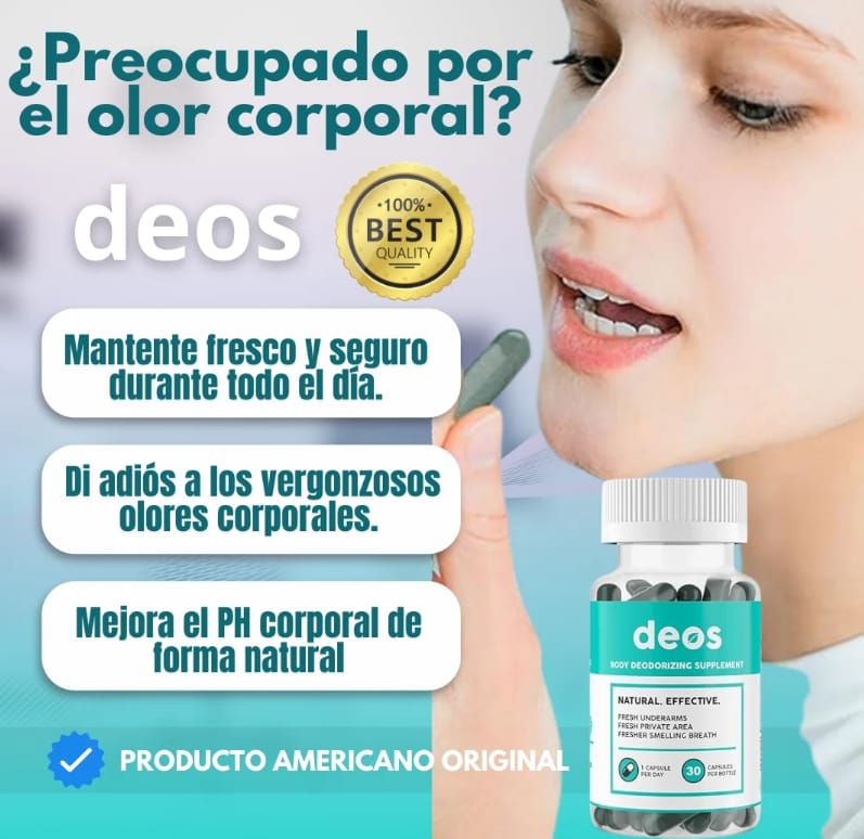 3 Frascos DEOS desodorante natural 30 cápsulas