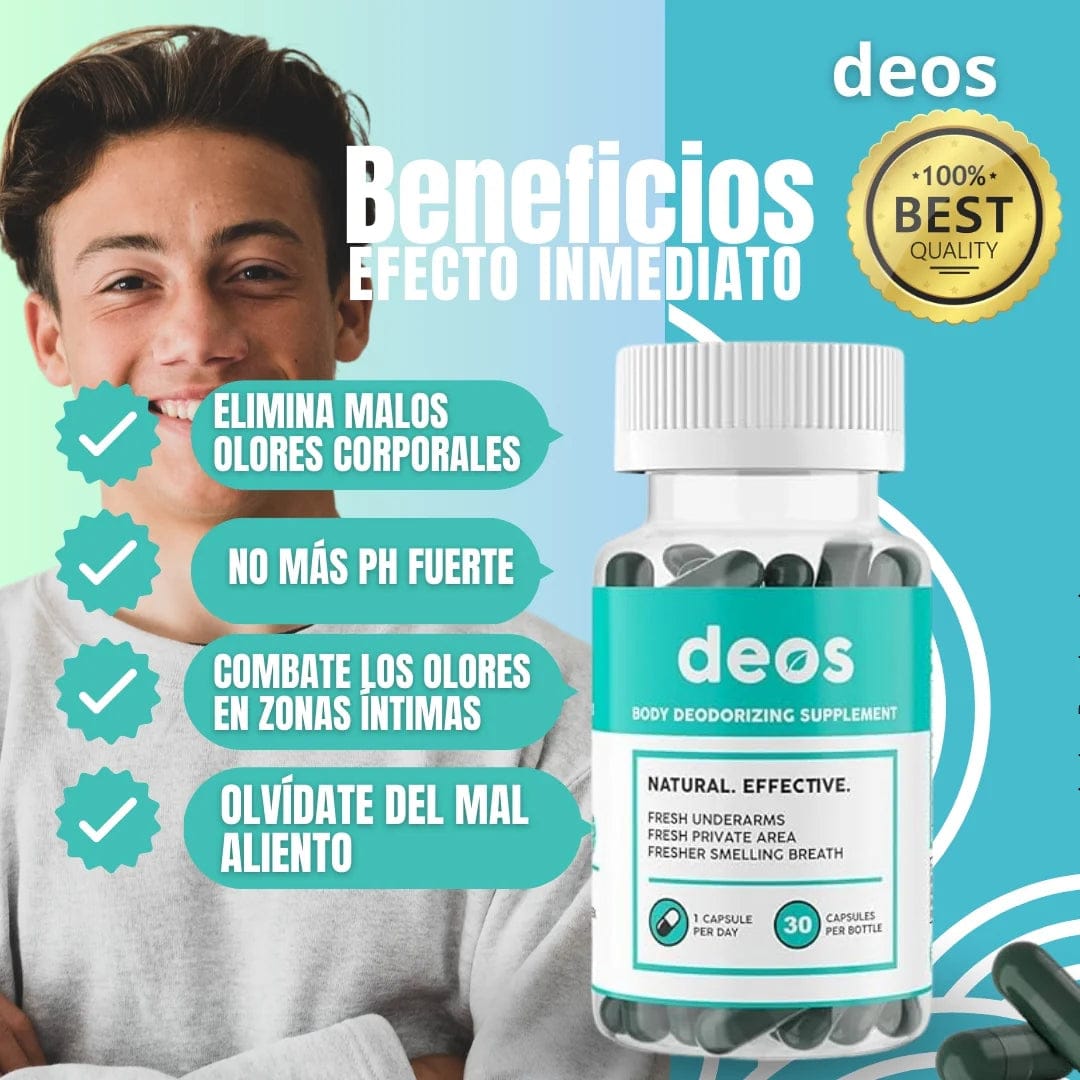 3 Frascos DEOS desodorante natural 30 cápsulas