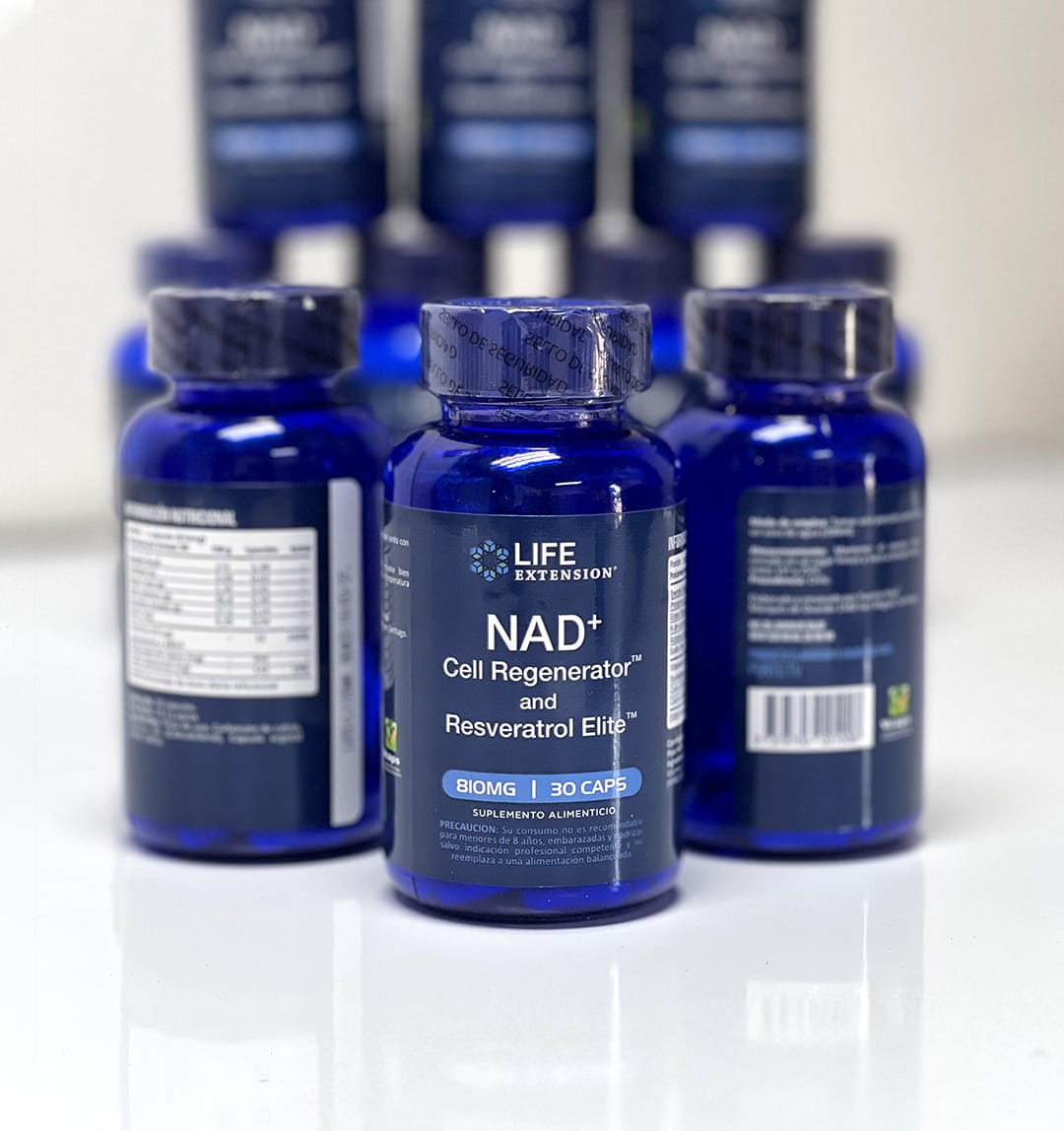 2 Frascos NAD+ Regenerador Celular y Resveratrol PREMIUM 30 cápsulas