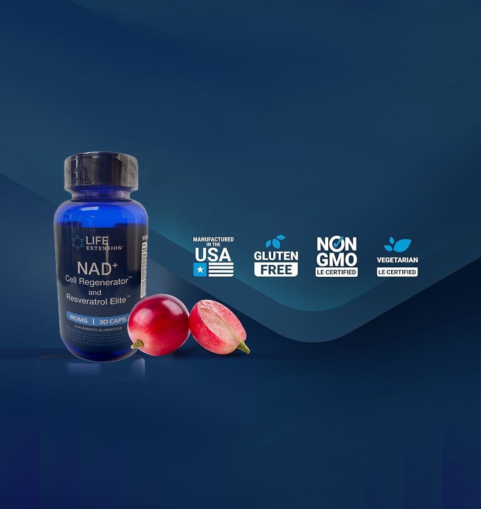 2 Frascos NAD+ Regenerador Celular y Resveratrol PREMIUM 30 cápsulas