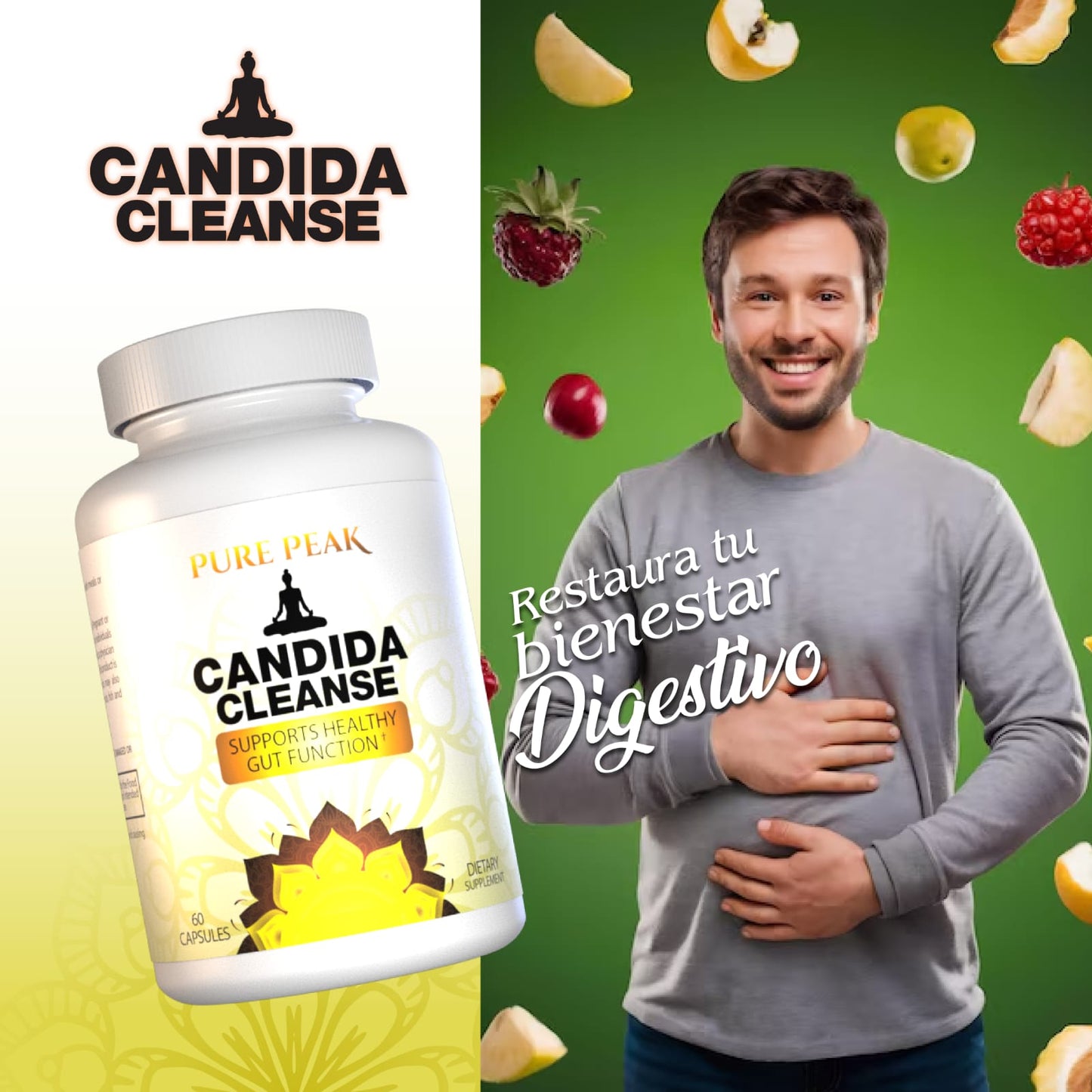 3 Frascos Candida Cleanse 60 cápsulas