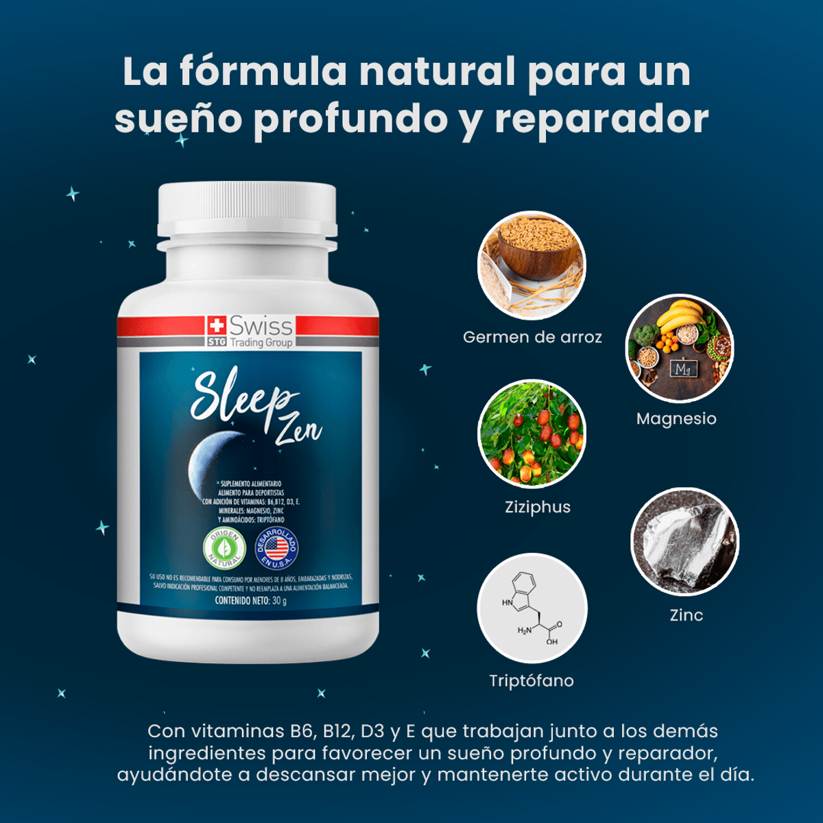 2 frascos Sleep Zen| Insomnio (60 cápsulas)