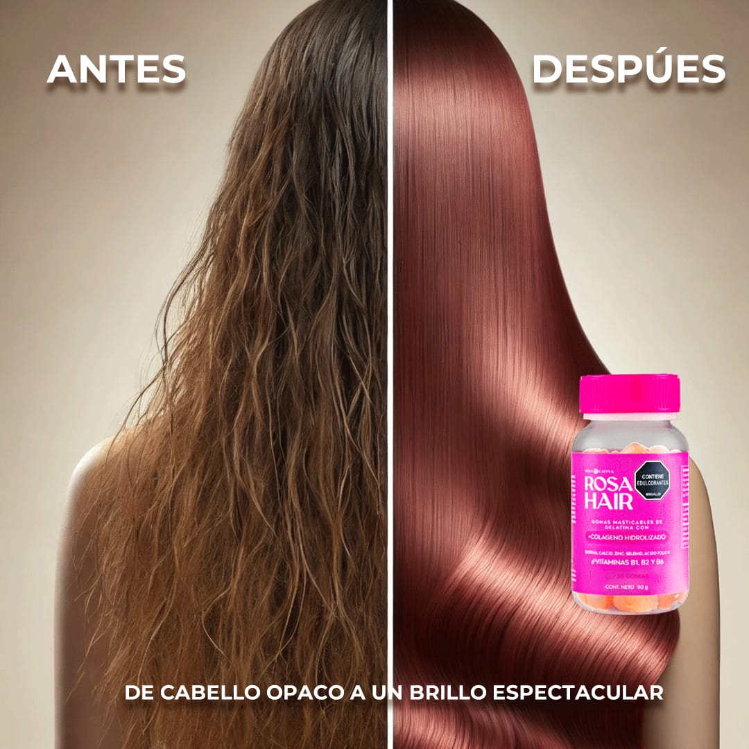 3 Frascos Rosa Hair Gummies